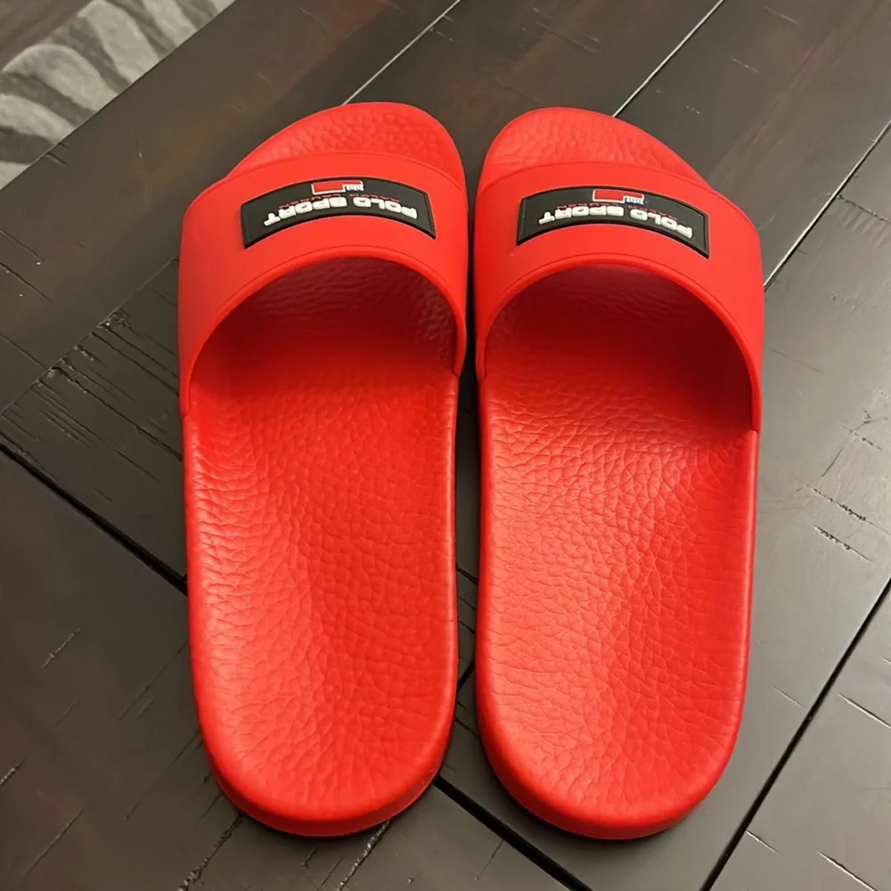 Polo Sport Ralph Lauren EVA Slides Sandals Shoes new Flip Flops red Mens Size 11